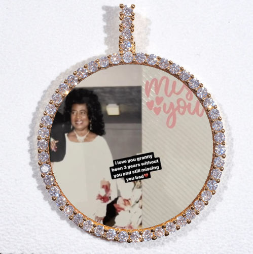 LARGE 3D CIRCLE CUSTOM PICTURE PENDANT