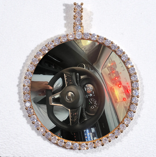 LARGE 3D CIRCLE CUSTOM PICTURE PENDANT