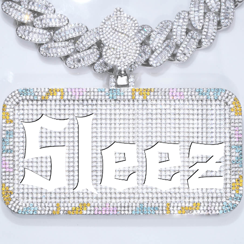 CUSTOM LETTER NECKLACE 3D COLORFUL SQUARE