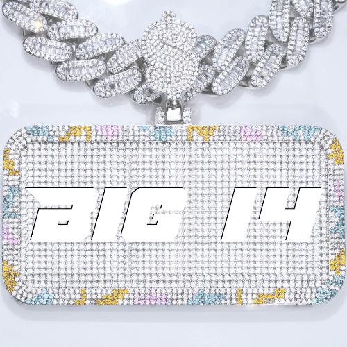 CUSTOM LETTER NECKLACE 3D COLORFUL SQUARE