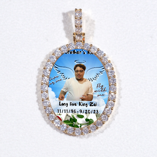 3D Oval Custom Picture Pendant
