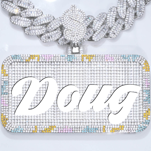 CUSTOM LETTER NECKLACE 3D COLORFUL SQUARE