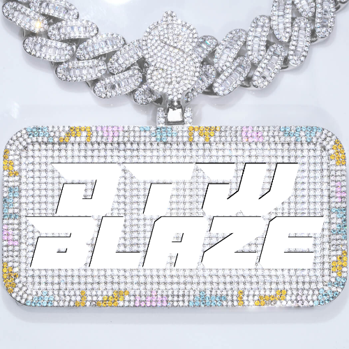 CUSTOM LETTER NECKLACE 3D COLORFUL SQUARE