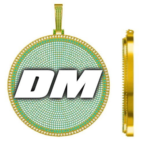 CUSTOM LETTER NECKLACE 3D BIG DISC
