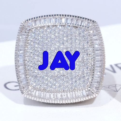 CUSTOM LETTER 3D ICED RING