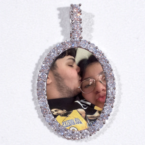 Large 3D Oval Custom Picture Pendant