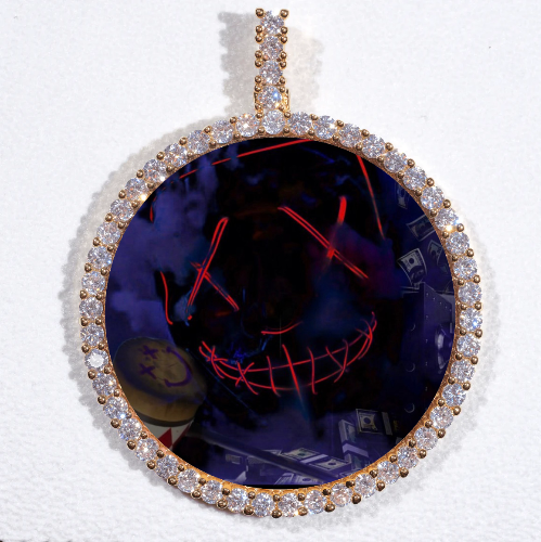 LARGE 3D CIRCLE CUSTOM PICTURE PENDANT