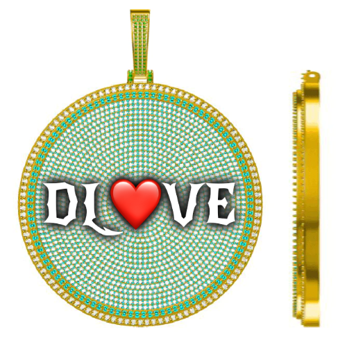CUSTOM LETTER NECKLACE 3D BIG DISC