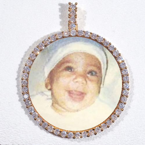 LARGE 3D CIRCLE CUSTOM PICTURE PENDANT