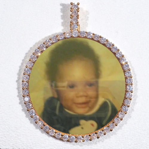 LARGE 3D CIRCLE CUSTOM PICTURE PENDANT