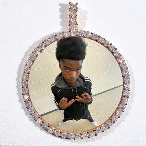 LARGE 3D CIRCLE CUSTOM PICTURE PENDANT
