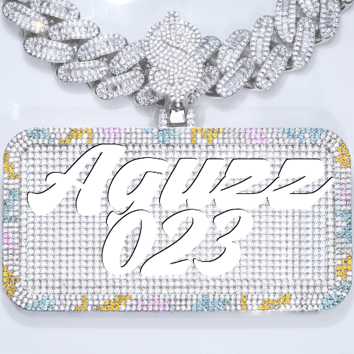 CUSTOM LETTER NECKLACE 3D COLORFUL SQUARE