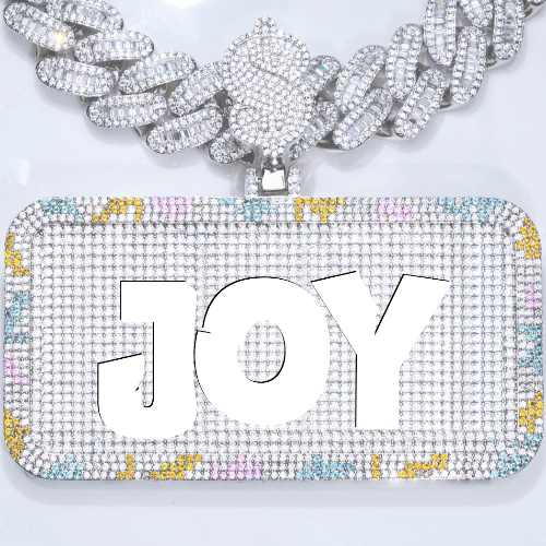 CUSTOM LETTER NECKLACE 3D COLORFUL SQUARE