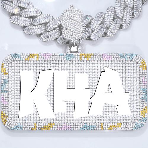 CUSTOM LETTER NECKLACE 3D COLORFUL SQUARE