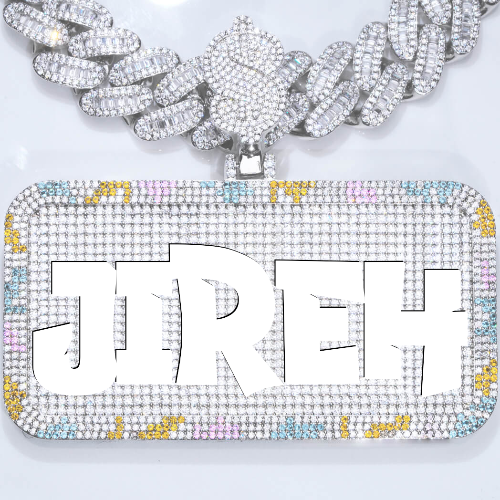 CUSTOM LETTER NECKLACE 3D COLORFUL SQUARE