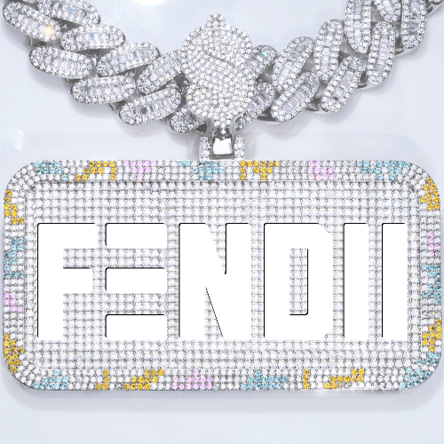 CUSTOM LETTER NECKLACE 3D COLORFUL SQUARE