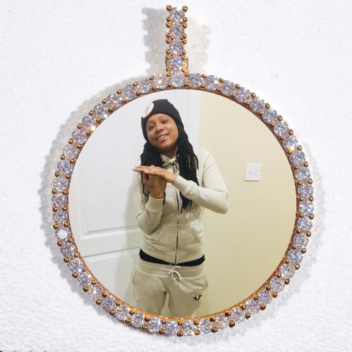 LARGE 3D CIRCLE CUSTOM PICTURE PENDANT