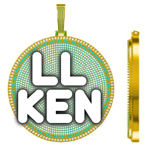 CUSTOM LETTER NECKLACE 3D BIG DISC