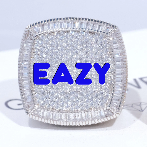 CUSTOM LETTER 3D ICED RING