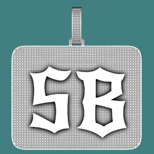CUSTOM LETTER NECKLACE 3D BIG SQUARE
