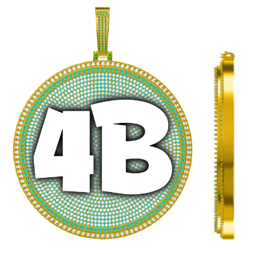 CUSTOM LETTER NECKLACE 3D BIG DISC