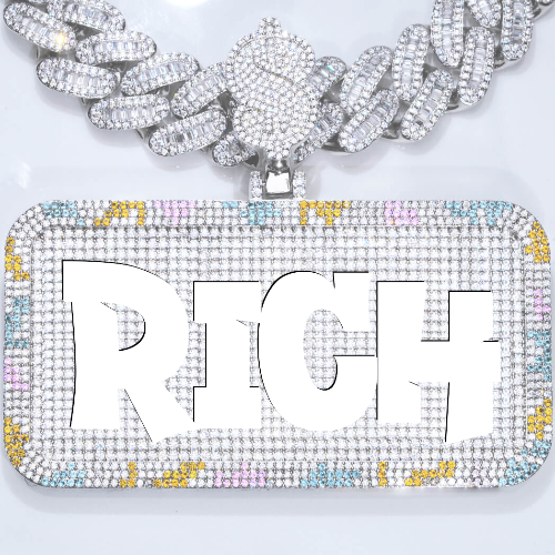CUSTOM LETTER NECKLACE 3D COLORFUL SQUARE