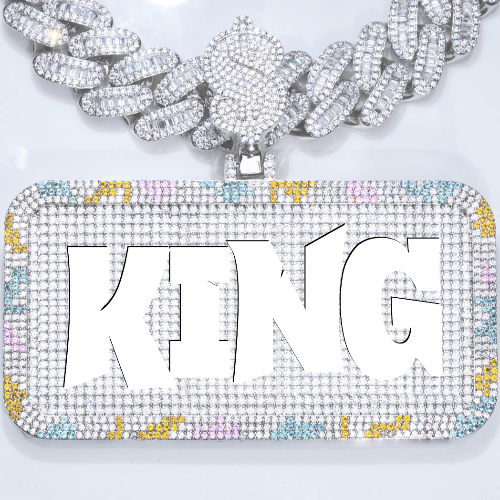 CUSTOM LETTER NECKLACE 3D COLORFUL SQUARE