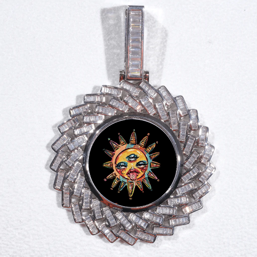 Large 3D Baguette Custom Picture Pendant