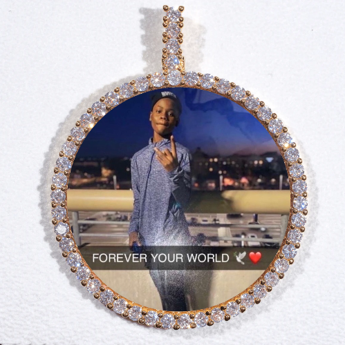 LARGE 3D CIRCLE CUSTOM PICTURE PENDANT