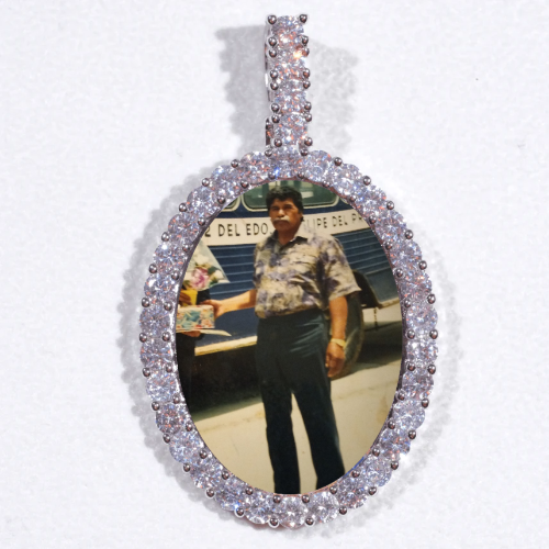 Large 3D Oval Custom Picture Pendant