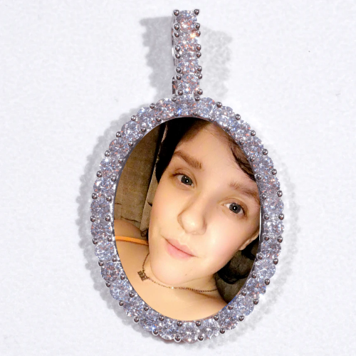 Large 3D Oval Custom Picture Pendant