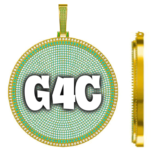 CUSTOM LETTER NECKLACE 3D BIG DISC