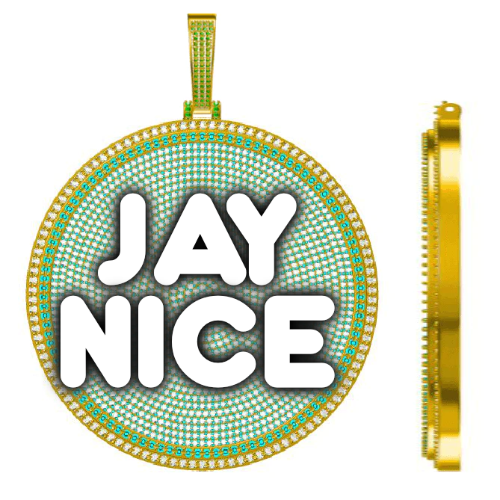 CUSTOM LETTER NECKLACE 3D BIG DISC