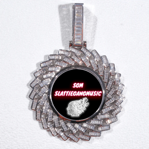 Large 3D Baguette Custom Picture Pendant