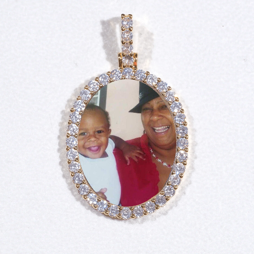 3D Oval Custom Picture Pendant