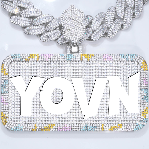 CUSTOM LETTER NECKLACE 3D COLORFUL SQUARE