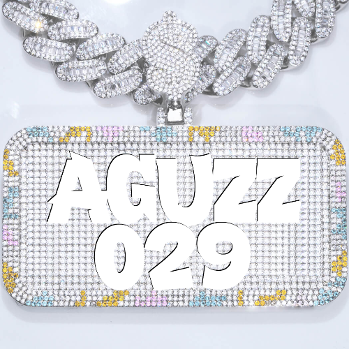 CUSTOM LETTER NECKLACE 3D COLORFUL SQUARE