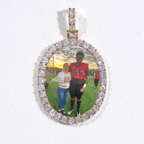 3D Oval Custom Picture Pendant
