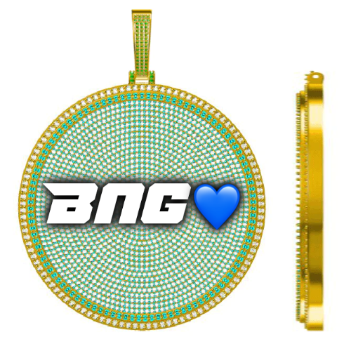 CUSTOM LETTER NECKLACE 3D BIG DISC