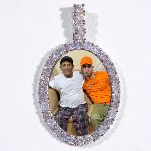 Large 3D Oval Custom Picture Pendant