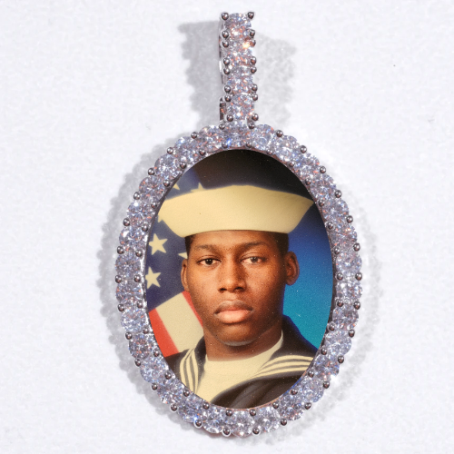 Large 3D Oval Custom Picture Pendant
