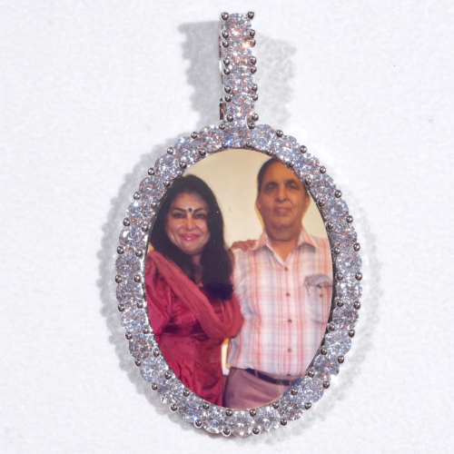 Large 3D Oval Custom Picture Pendant