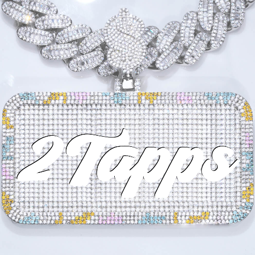 CUSTOM LETTER NECKLACE 3D COLORFUL SQUARE
