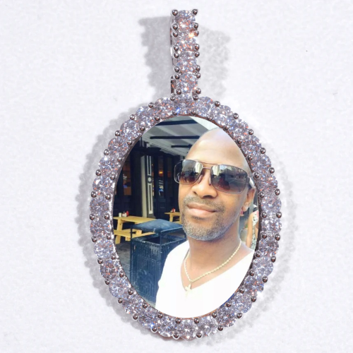 Large 3D Oval Custom Picture Pendant
