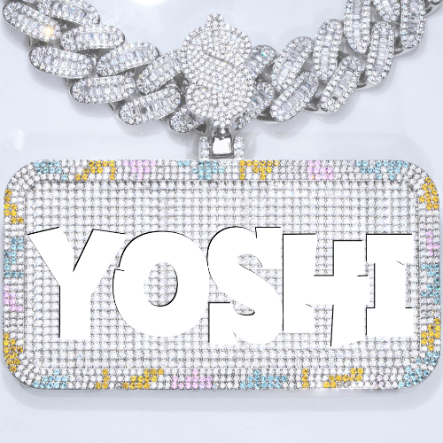 CUSTOM LETTER NECKLACE 3D COLORFUL SQUARE