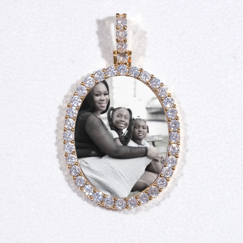 3D Oval Custom Picture Pendant