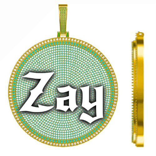 CUSTOM LETTER NECKLACE 3D BIG DISC