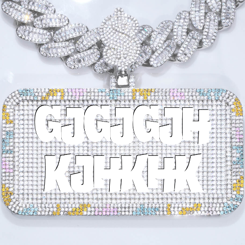 CUSTOM LETTER NECKLACE 3D COLORFUL SQUARE