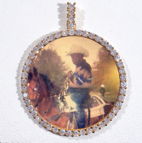 LARGE 3D CIRCLE CUSTOM PICTURE PENDANT