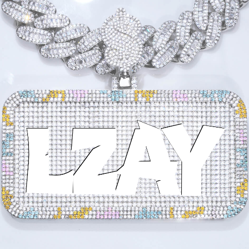 CUSTOM LETTER NECKLACE 3D COLORFUL SQUARE